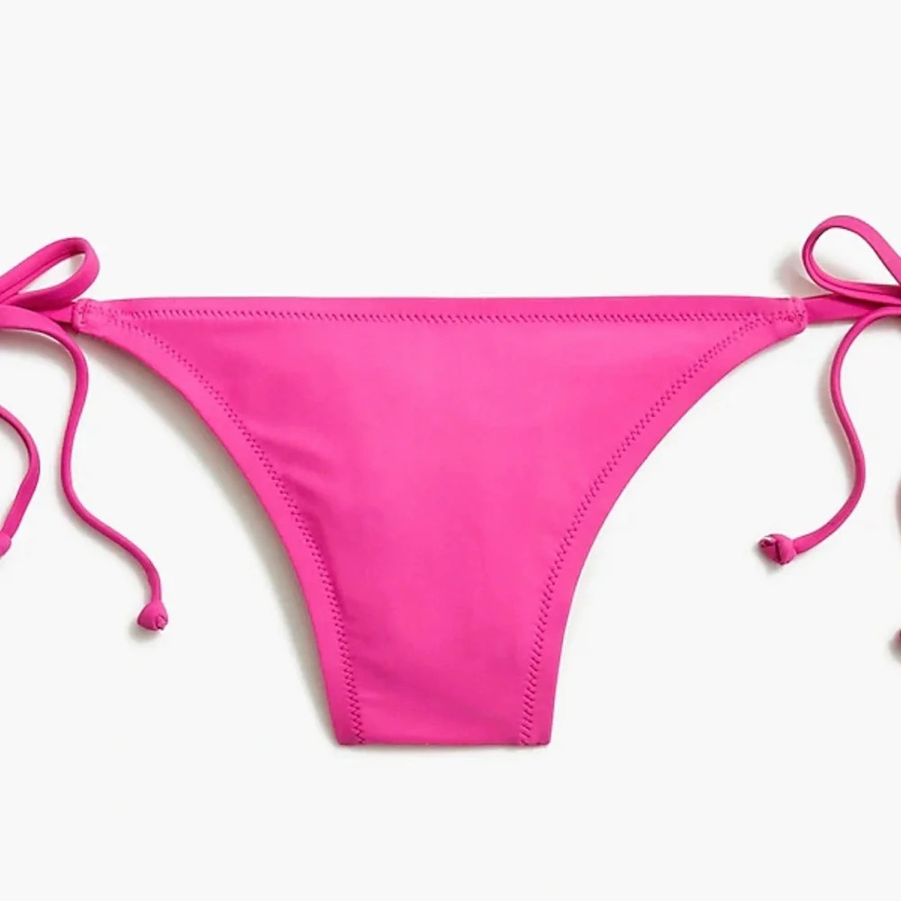 J.Crew Pink Curved Waist Cheeky String Bikini Bottom Size Medium